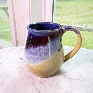 Handmade Stoneware Pottery Mug Wild Blackberry Purple Drip Glaze 22 oz